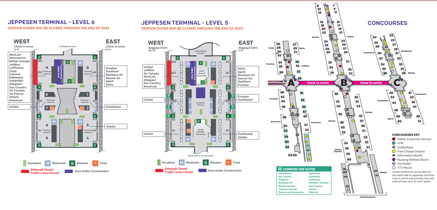 Denver Airport Map [Terminals, Parking, Gate, Car]